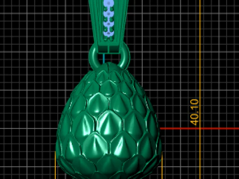 Royal Pinecone Egg Pendant Luxury Diamond Base Jewelry STL 3D Print Model