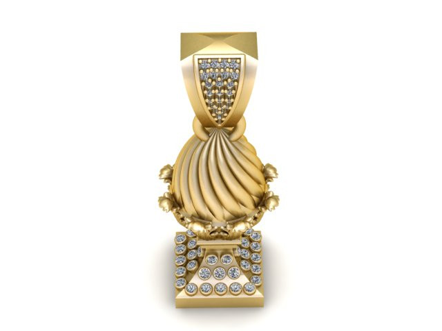 Imperial Royal Crown Egg Pendant Luxury Diamond-Encrusted Jewelry STL 3D Print Model .c4d .max .obj .3ds .fbx .stl .blend 