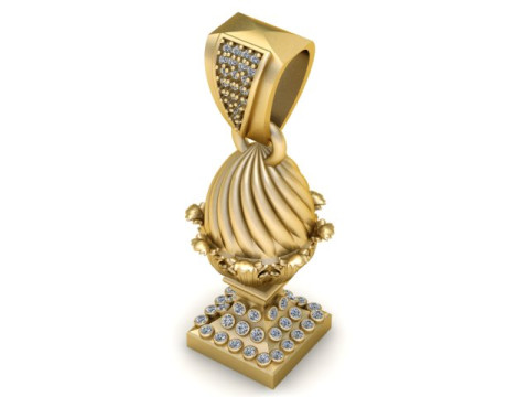 Imperial Royal Crown Egg Pendant Luxury Diamond-Encrusted Jewelry STL 3D Print Model