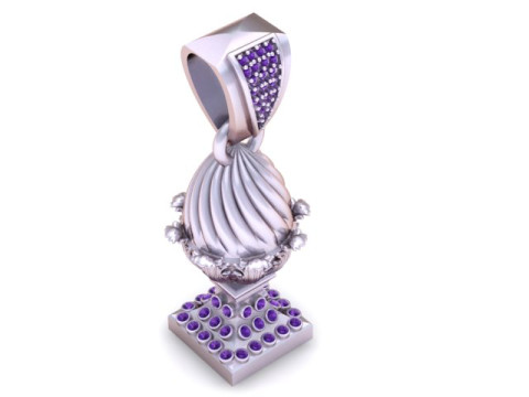 Imperial Royal Crown Egg Pendant Luxury Diamond-Encrusted Jewelry STL 3D Print Model