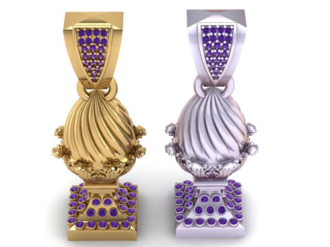 Imperial Royal Crown Egg Pendant Luxury Diamond-Encrusted Jewelry STL 3D Print Model
