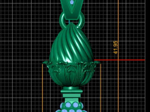 Imperial Royal Crown Egg Pendant Luxury Diamond-Encrusted Jewelry STL 3D Print Model