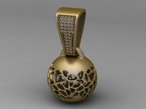 Gitter-Kugel-Anhänger, luxuriöser durchbrochener Kugel-Schmuck, STL 3D Druckmodell