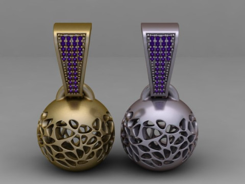 Gitter-Kugel-Anhänger, luxuriöser durchbrochener Kugel-Schmuck, STL 3D Druckmodell