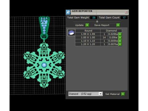 Pixel Snowflake Pendant Geometric Winter Star Jewelry STL 3D Print Model