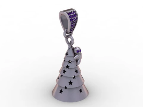 Starry Christmas Tree Monkey Pendant Festive Character Jewelry STL 3D Print Model