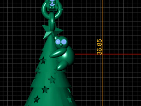 Starry Christmas Tree Monkey Pendant Festive Character Jewelry STL 3D Print Model
