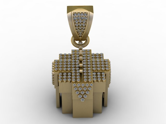 Voxel Gift Box Pendant Pixel Diamond Present Jewelry STL 3D Print Model .c4d .max .obj .3ds .fbx .stl .blend 
