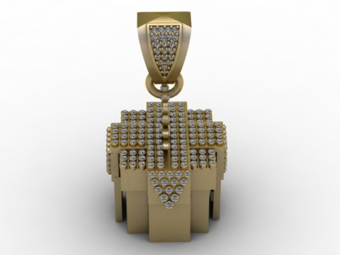 복셀 선물 상자 펜던트 픽셀 다이아몬드 선물 주얼리 STL 3D 프린트 모델