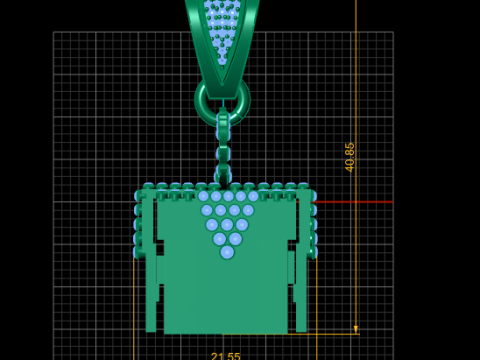 Voxel Gift Box Pendant Pixel Diamond Present Jewelry STL 3D Print Model