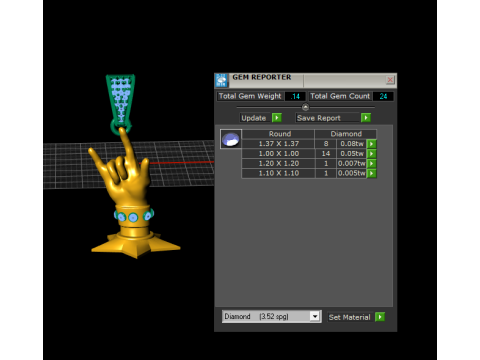Rockstar Hand Pendant Diamond Punk Gesture Jewelry STL 3D Print Model