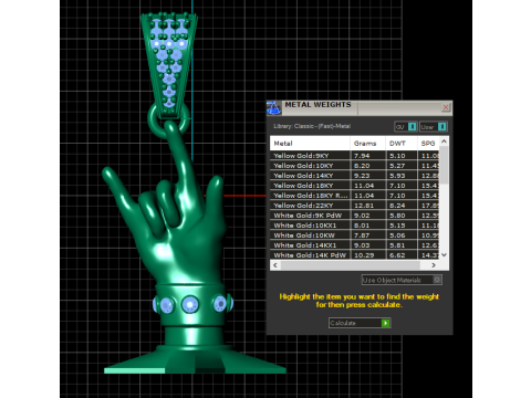 Rockstar Hand Pendant Diamond Punk Gesture Jewelry STL 3D Print Model