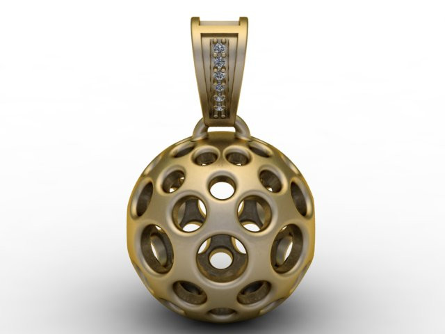 GeoSphere Orb 펜던트 중공 다중 홀 럭셔리 주얼리 STL 3D 프린트 모델 .c4d .max .obj .3ds .fbx .stl .blend