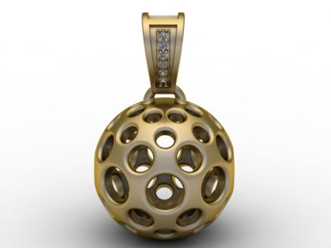 GeoSphere オーブ ペンダント 中空多穴 高級ジュエリー STL 3Dプリントモデル