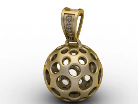 GeoSphere Orb Pendant Hollow Multi-Hole Luxury Jewelry STL 3D Print Model