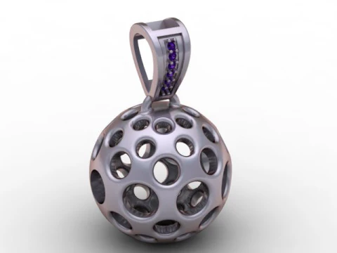 GeoSphere Orb Pendant Hollow Multi-Hole Luxury Jewelry STL 3D Print Model