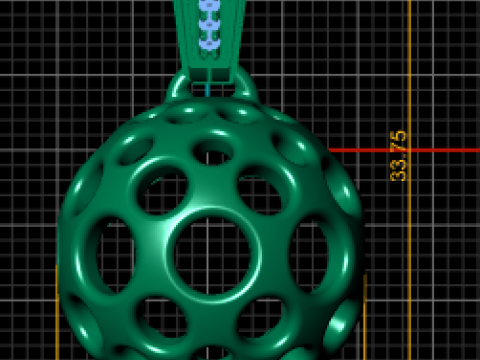 GeoSphere Orb Kolye İçi Boş Çok Delikli Lüks Takı STL 3D Baskı Modeli