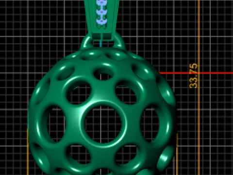 GeoSphere Orb Pendant Hollow Multi-Hole Luxury Jewelry STL 3D Print Model
