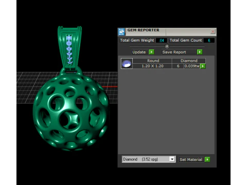 GeoSphere Orb Pendant Hollow Multi-Hole Luxury Jewelry STL 3D Print Model