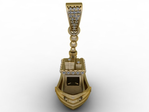 ゴールデン ゴンドラ ボート ペンダント 高級航海ジュエリー STL 3Dプリントモデル