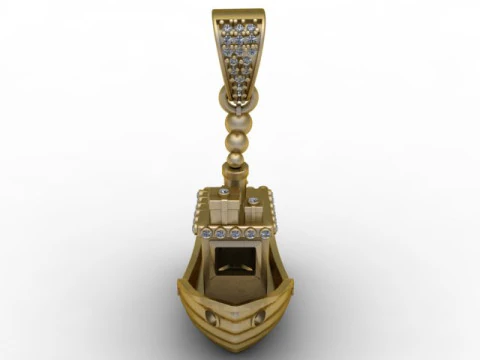 Pingente de barco g&ocirc;ndola dourado joias n&aacute;uticas de luxo STL Modelo de Impressão 3D