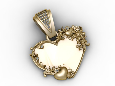 Eternal Bloom Heart Pendant Floral Luxury Romance Jewelry STL 3D Print Model