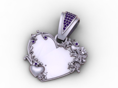 Eternal Bloom Heart Pendant Floral Luxury Romance Jewelry STL 3D Print Model