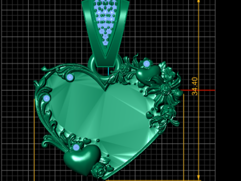 Eternal Bloom Heart Pendant Floral Luxury Romance Jewelry STL 3D Print Model
