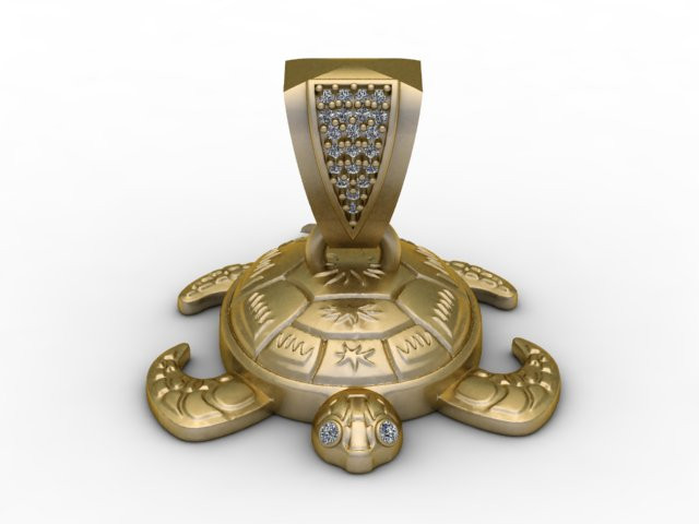 Celestial Turtle Pendant Luxury Sea Spirit Jewelry STL 3D Print Model .c4d .max .obj .3ds .fbx .stl .blend 