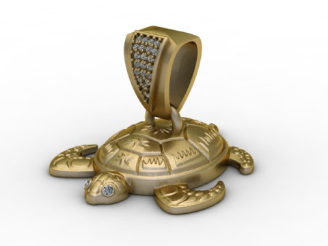 Celestial Turtle Pendant Luxury Sea Spirit Jewelry STL 3D Print Model