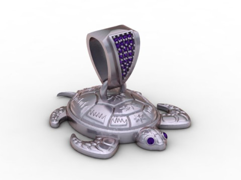 Celestial Turtle Pendant Luxury Sea Spirit Jewelry STL 3D Print Model