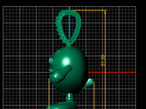 Golden Heart Buddy Pendant Cute Character Jewelry 3D Print Model