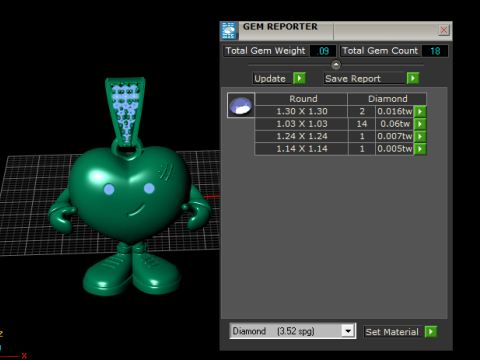 Кулон із милим персонажем із золотим серцем 3D Принт Модель