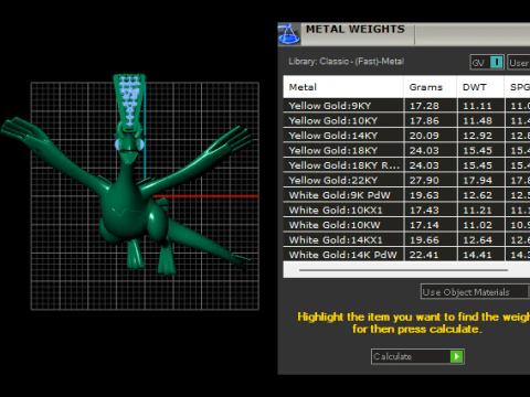 Golden Sky Dragon Pendant Flying Fantasy Creature 3D Jewelry Model STL-OBJ 3D Print Model