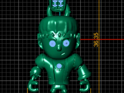 Golden RoboBuddy Pendant Futuristic Character Jewelry 3D Print Model