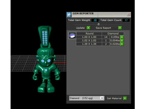 Golden RoboBuddy Pendant Futuristic Character Jewelry 3D Print Model