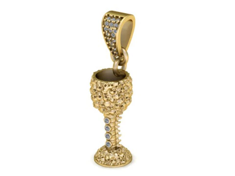 Golden Royal Goblet Pendant Luxury Cup Jewelry 3D Print Model