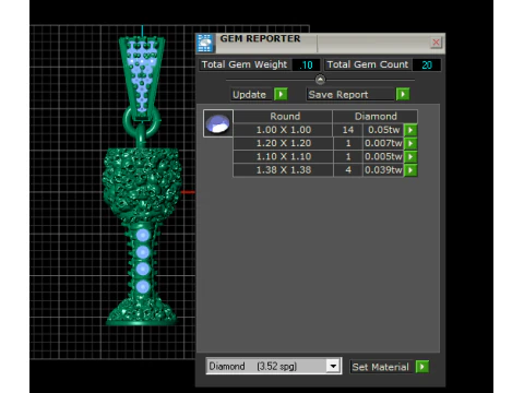 Golden Royal Goblet Pendant Luxury Cup Jewelry 3D Print Model