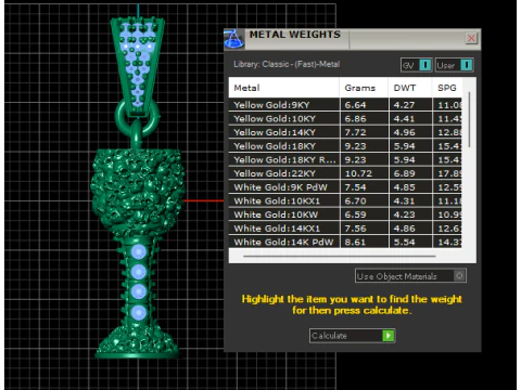 Golden Royal Goblet Pendant Luxury Cup Jewelry 3D Print Model