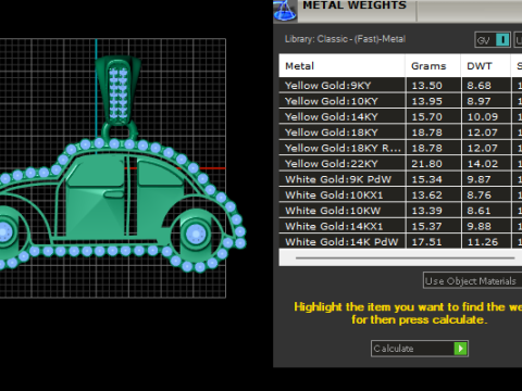 Altın Retro Araba Kolye Lüks Araç Takı STL-OBJ 3D Baskı Modeli