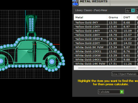 Golden Retro Car Pendant Luxury Vehicle Jewelry STL-OBJ 3D Print Model