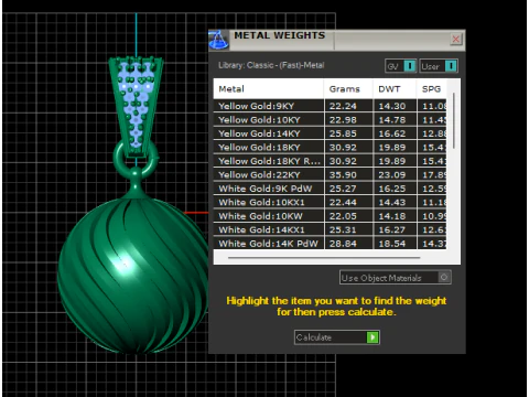 Golden Swirl Sphere Pendant Luxury Spiral Ball Jewelry 3D Print Model