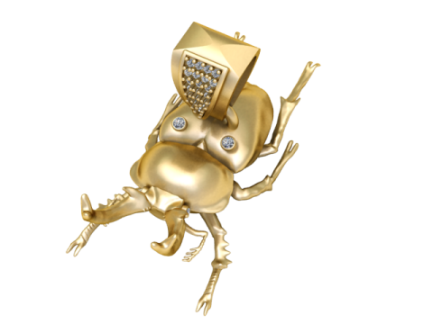 Ciondolo spirito cervo dorato Simpatico gioiello con carattere di corna Modello di stampa 3D