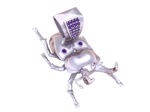 Ciondolo spirito cervo dorato Simpatico gioiello con carattere di corna Modello di stampa 3D