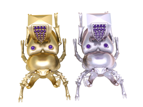 Ciondolo spirito cervo dorato Simpatico gioiello con carattere di corna Modello di stampa 3D