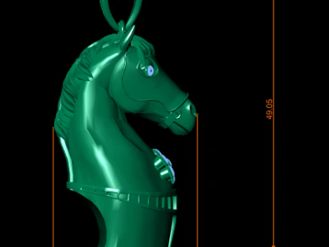 Pingente de cavalo com pedras preciosas Royal Stallion Charm Modelo de Impressão 3D
