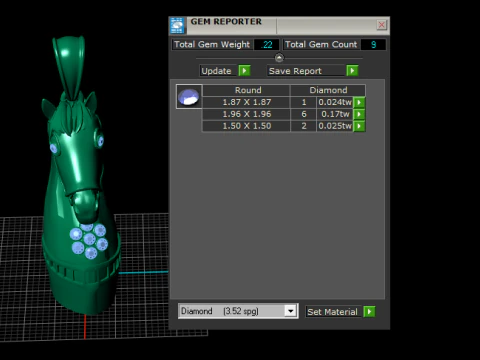 Pingente de cavalo com pedras preciosas Royal Stallion Charm Modelo de Impressão 3D
