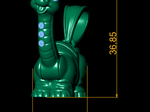 Gouden Dino Buddy Edelsteen Brontosaurus Hanger 3D printmodel