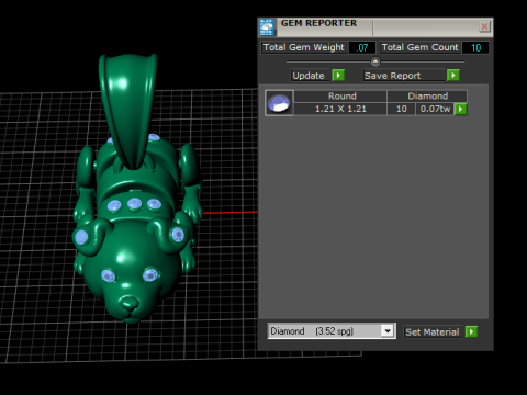 Liontin Artikulasi Batu Permata Pesona Anak Anjing Emas Model Cetak 3D