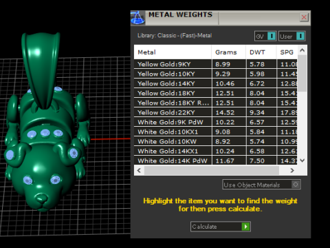 Liontin Artikulasi Batu Permata Pesona Anak Anjing Emas Model Cetak 3D